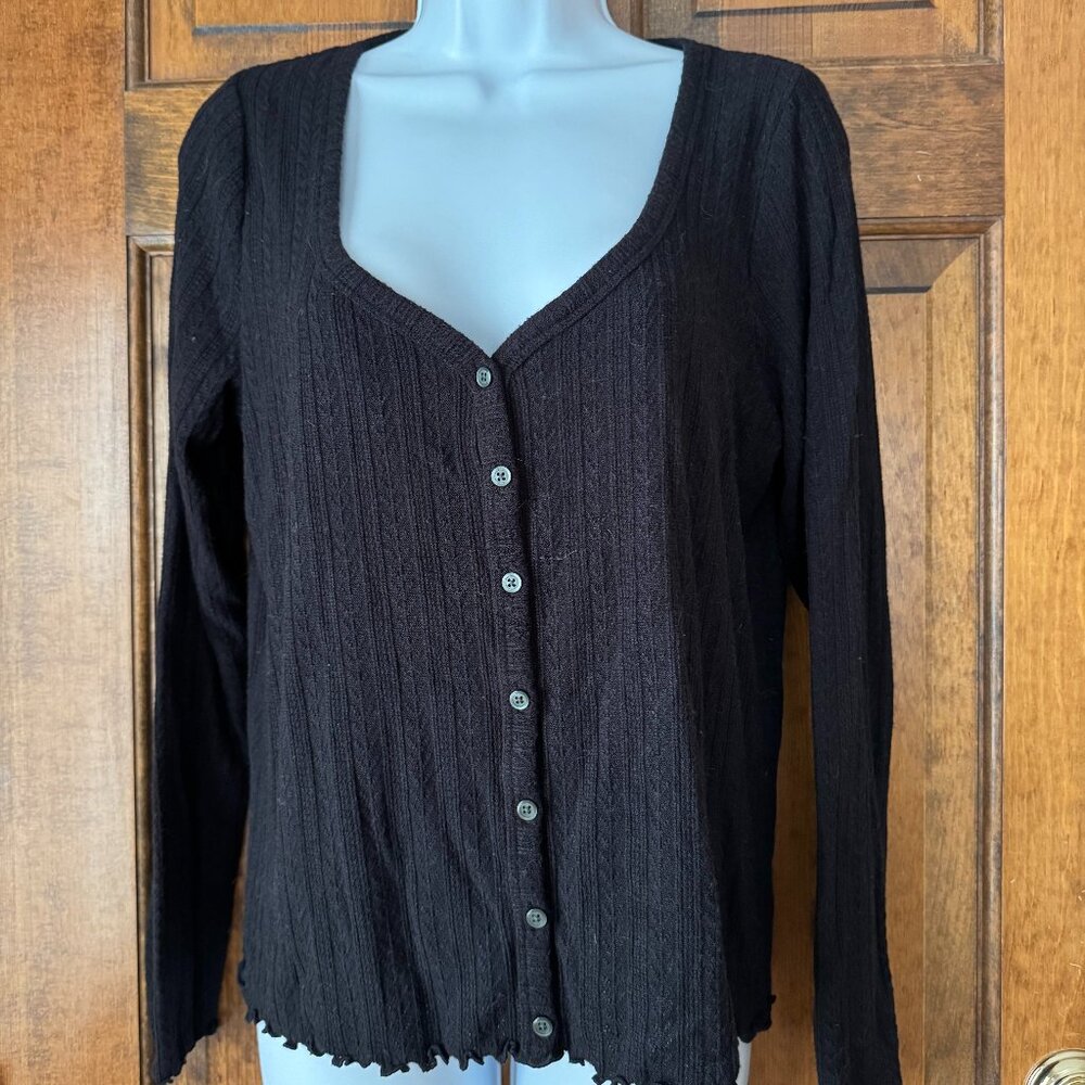Old Navy Black Deep Scoop Sweater Large